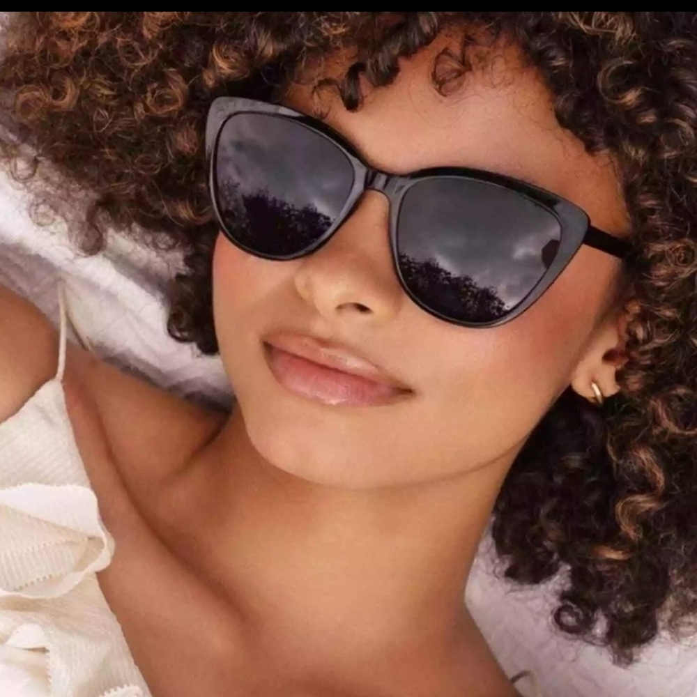 NWOT‎ Rachel Zoe Nina Cat Eye Sunglasses in Black